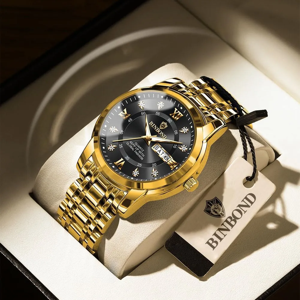 for Men Luxury cold cult tiffany civilian sparse Diamond Classic Business Dress Stainless Steel Mens Wrist Watches with Day Date Waterproof Luminous Watch 