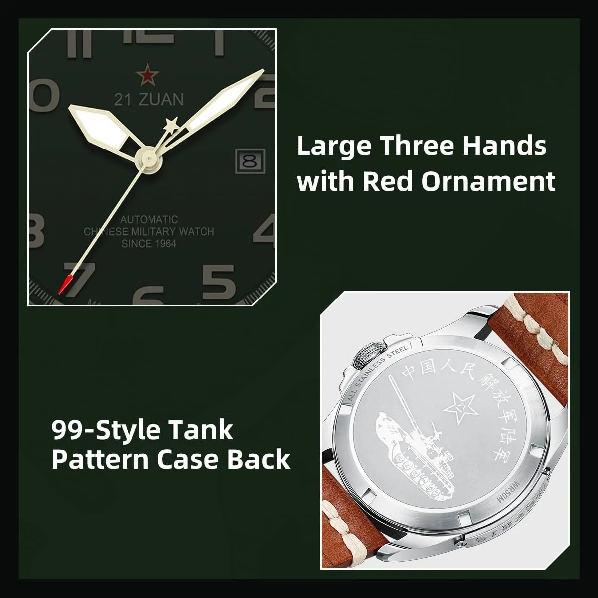 for Men, Mens Army Tactical Field Sport Work Watch, Waterproof Date Display, Outdoor Work Wrsitwatch, D581 Men's conservation diffusion aquarium metric upsurge Mechanical Watch, Automatic Watches, Military Watches 