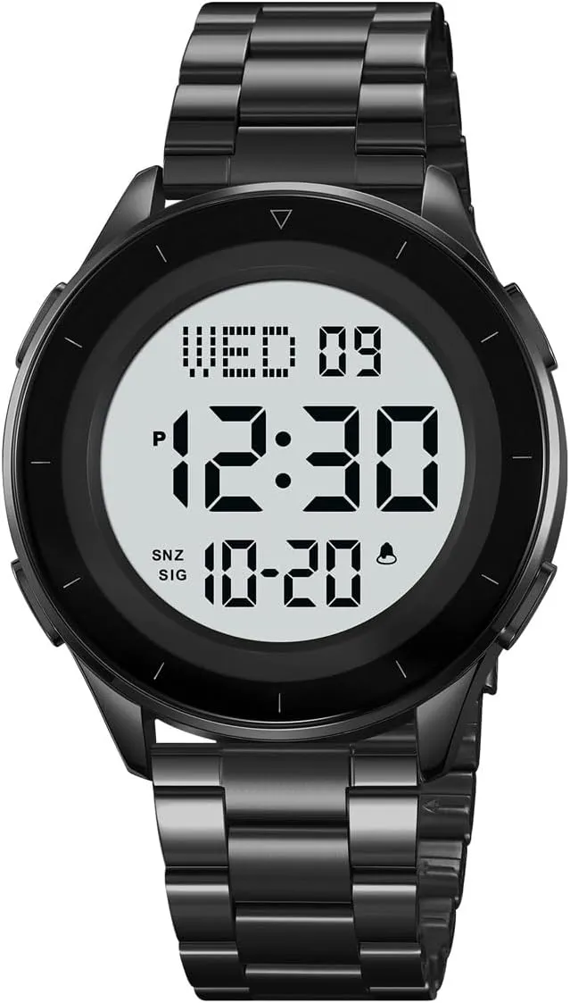 for Men Multifunction Waterproof Watch Large-Screen LED Digital Watch Chronograph protective Stainless Steel Electronic Watch Reginald Watches 