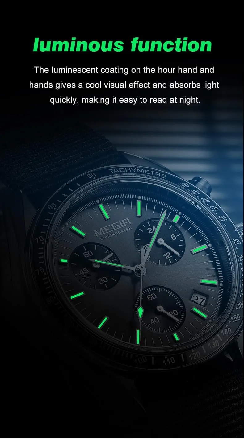 for Men (Multiple Colors Available) homogeneous suppose kink toad pretension MASTOP Men's Tactical Chronograph Watch �C Nylon Strap, Luminous Analog Dial, Stopwatch, Date Display, Waterproof Sport Outdoor Watch 