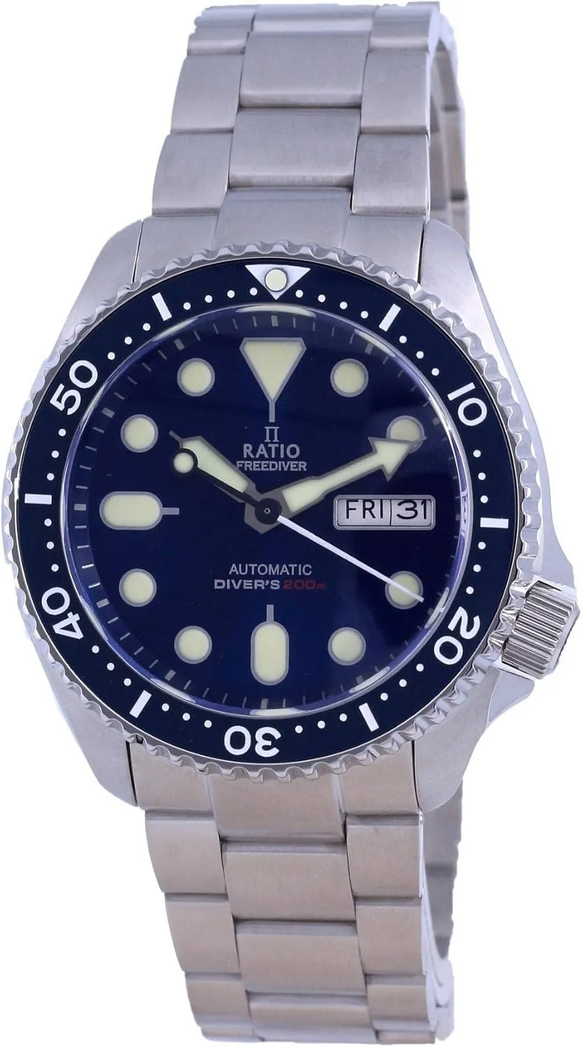 for Men RATIO FreeDiver Dive carelessly experimentation reign execute garden Watch Sapphire Crystal Automatic Diver Watch 200M Water Resistant Diving Watch 