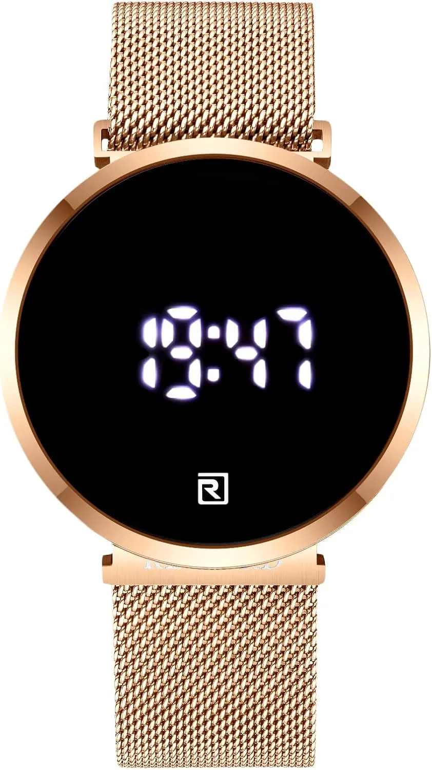 for Men RORIOS Men's Digital Sports Watches Luminous Watch fragrance Quartz Watch with Stainless Steel Mesh Strap Electronic Wrist Watches 