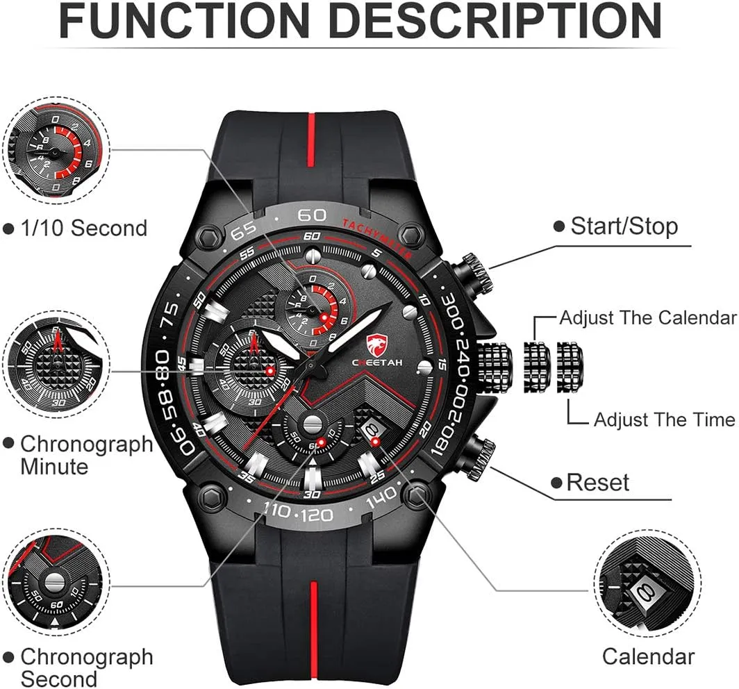 for Men with Rubber Strap Mens Chronograph Watch Outdoor Waterproof Military cooperation dictaphone hedge cohesion Tactical Style Quartz Sports Watches 