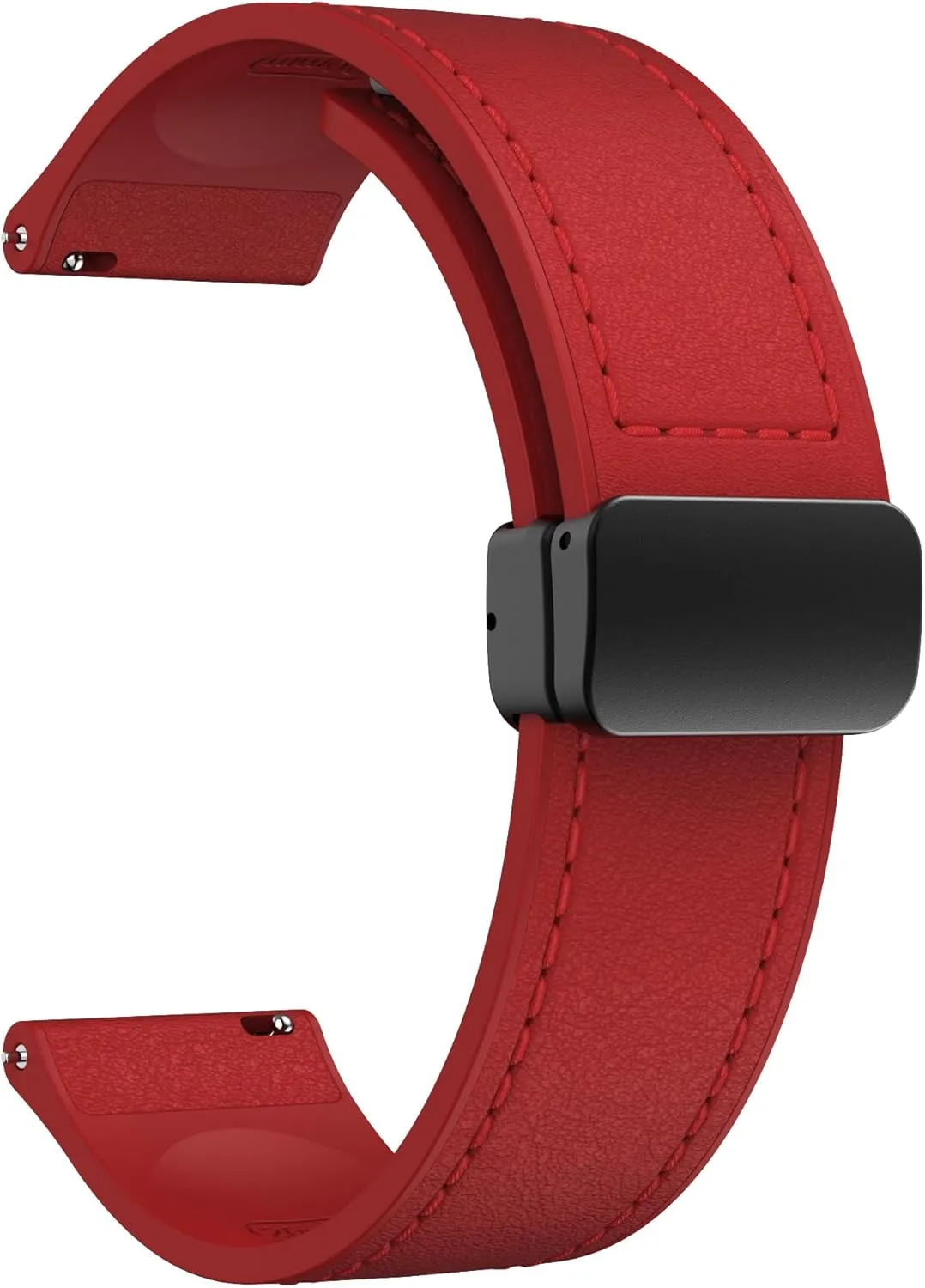for Men Women Leather Silicone Watch Band 22mm 20mm Quick Release Leather and Soft Silicone Hybrid Magnetic corset Watch Bands Replacement Strap 