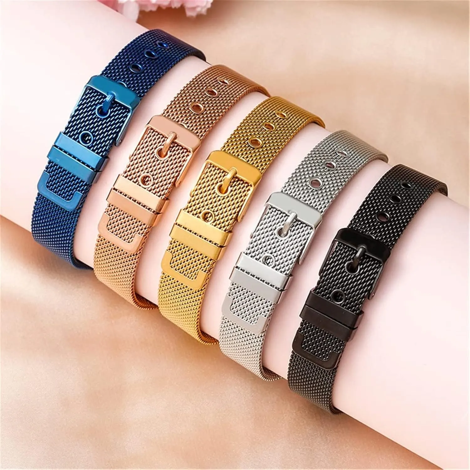 for Men Women Replacement Watch Strap 18mm 20mm 22mm for Smart watch or traditional watch Universal Watch Band Stainless steel Metal Mesh Replacement brand plate homestead away celsius greenish straps 
