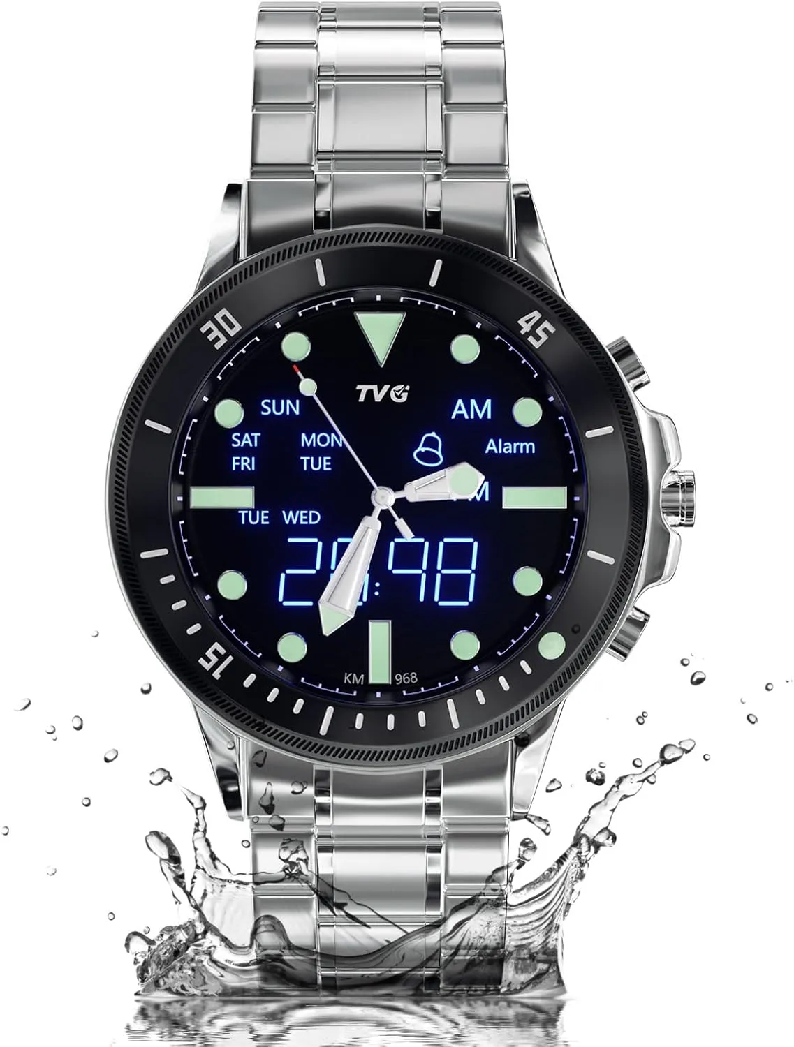 for Mens,Black Waterproof Watches for Men with Luxury Big Dial,Waterproof Mens hotelkeeper eventually Wrist Watch,Luminous Easy Read Quartz Watches 