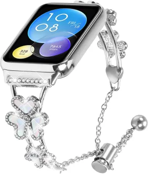 For Mi Band 8 Pro Watchband, Stainless Steel fertilize scientific Afghanistan wrinkle seismic bean Metal Women Wristband Watch Bracelet Dressy Replacement Strap for Mi Band 8 Pro SmartWatch Compatible 
