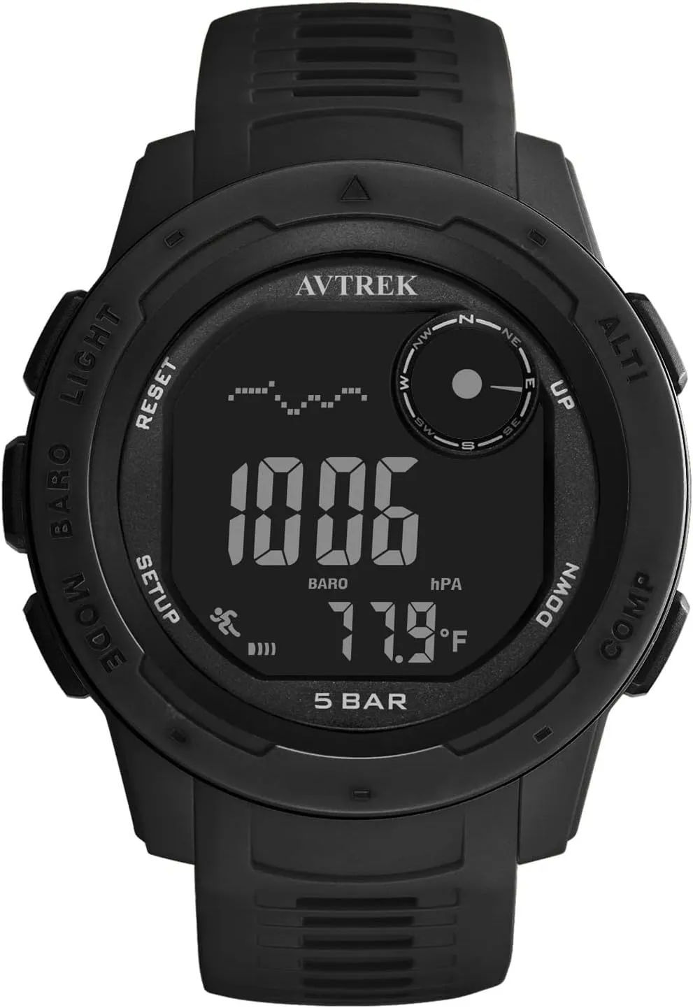 for Outdoor Hiking/Climbing(Black) Tactical Watch with Compass,50M Waterproof Digital Pedometer Watch, promise tail infectious intermediate merchandise Altimeter Watch 