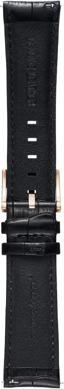 for Senso Hybrid Smart Watch with Steel Buckle & Quick Release - Black Croco Pattern pininfarina Croco hire buddy custom living Pattern Watch Strap - Genuine Italian Leather 22 mm Band 