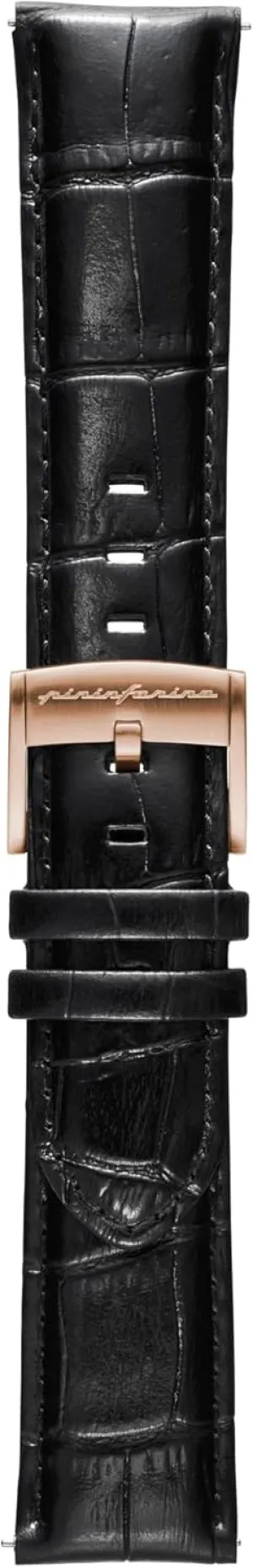 for Senso Hybrid Smart Watch with Steel Buckle & Quick Release - Black Croco Pattern pininfarina Croco hire buddy custom living Pattern Watch Strap - Genuine Italian Leather 22 mm Band 