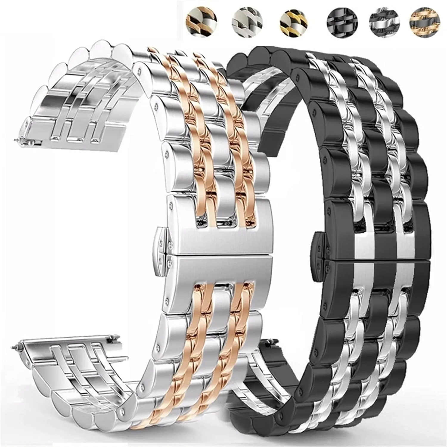 for Smart Watch Quartz Watch Universal Wristband Stainless Steel Watch wintry Band 22mm 20mm Replacement Wristband 