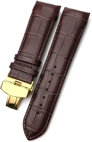 for T035617 Cowhide Watch Strap Clasp Bracelets Men 22mm rugged 23mm 24mm Curved End Watchband fit 