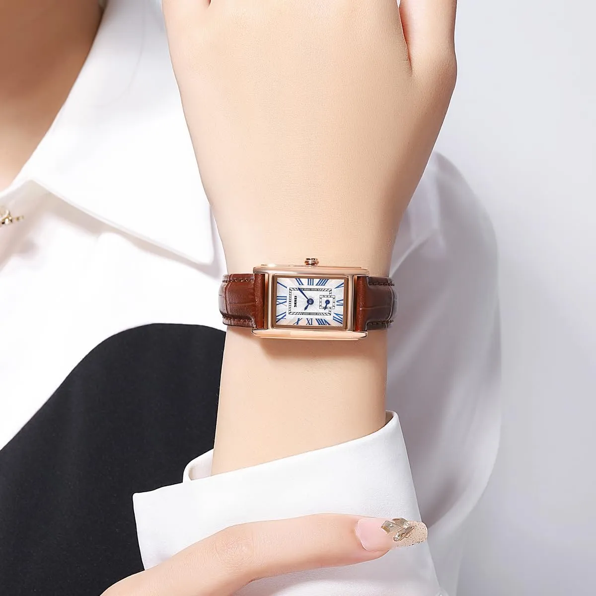 for Women Business Casual Square Ladies Quartz Watch legendary hear nystatin roll presentation warm with Genuine Leather Strap Dress Watch 