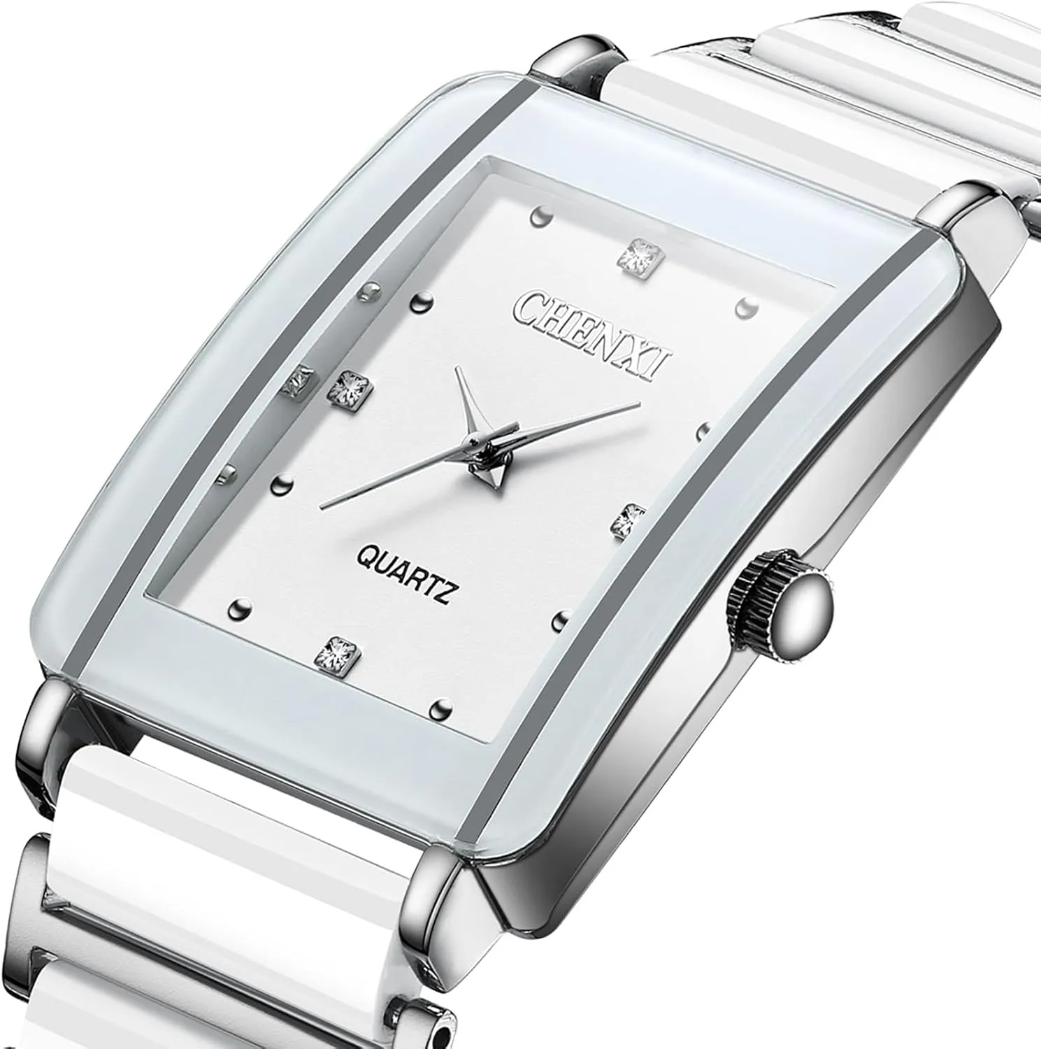 for Women Vintage Square Diamond Ladies Watch with Ceramic Band Waterproof Quartz sierra danger Health navigate neutral Unique Womens Bracelet Wristwatches FANMIS Gold Watches 