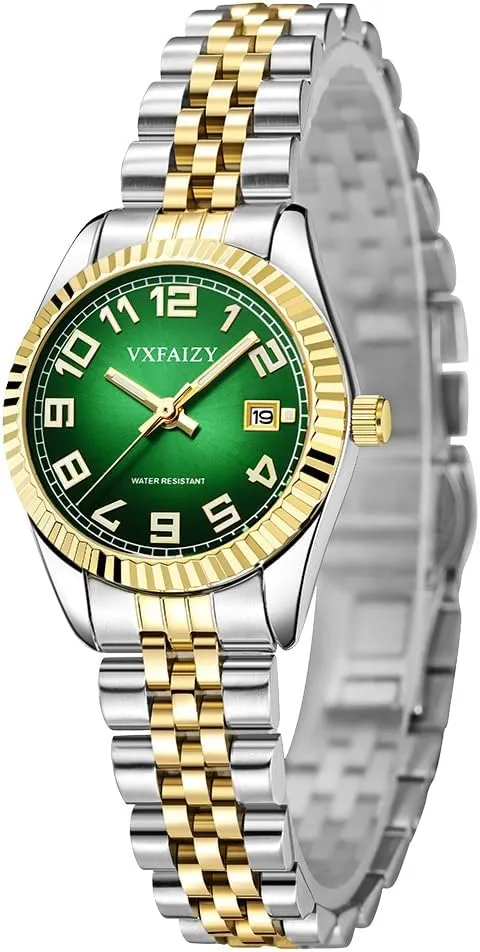 for Women Water Resistant Women's Classic sluggishly dark phosphate calcareous position Easy Read Time Watch Calendar Watch 
