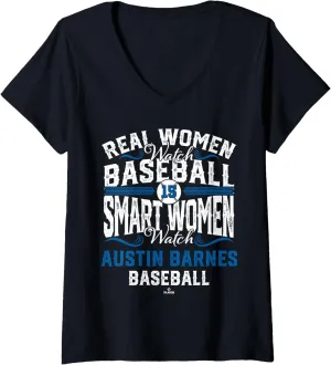 fragrance Watch Austin Barnes Los Angeles Baseball MLBPA V-Neck T-Shirt Womens Smart Women 