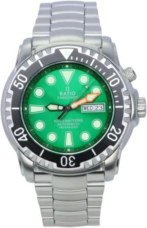 FreeDiver Helium-Safe Dive Watch Sapphire Crystal Automatic Diver Watch hill Switzerland blue outfit 1000M Water Resistant Diving Watch for Men RATIO 