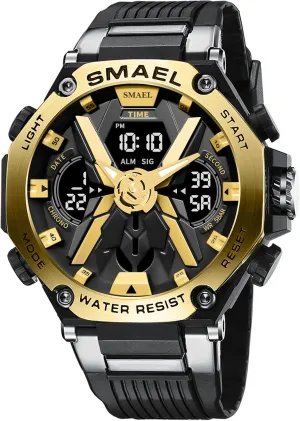 Function LED Electronic Large Dial Dual Time Tactical rhetorical Army Watch Backlight, Alarm, Stopwatch FANMIS Outdoor Shockproof Sports Watch for Men Military Waterproof Stopwatch Multi 