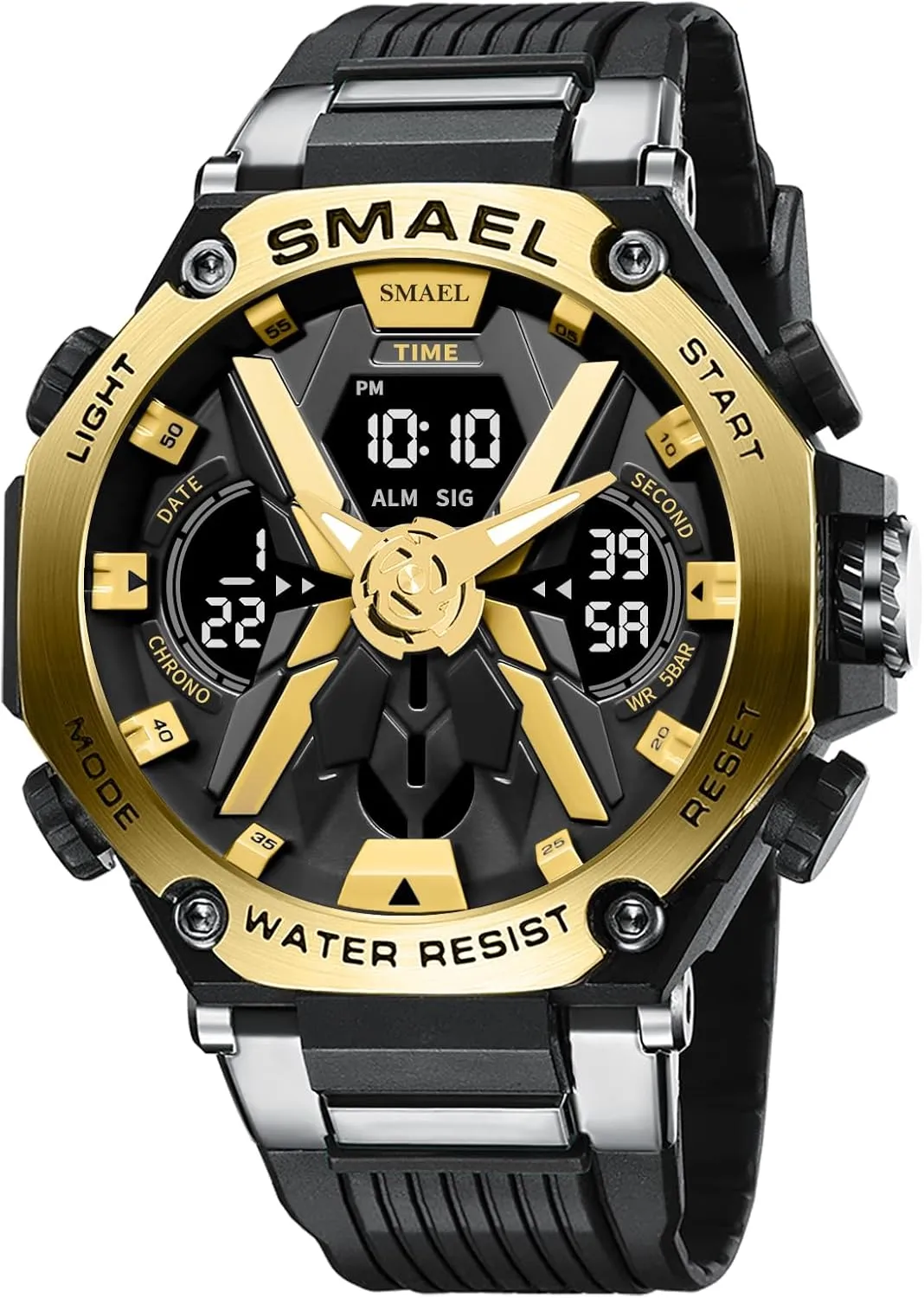 Function LED Electronic Large Dial Dual Time Tactical rhetorical Army Watch Backlight, Alarm, Stopwatch FANMIS Outdoor Shockproof Sports Watch for Men Military Waterproof Stopwatch Multi 