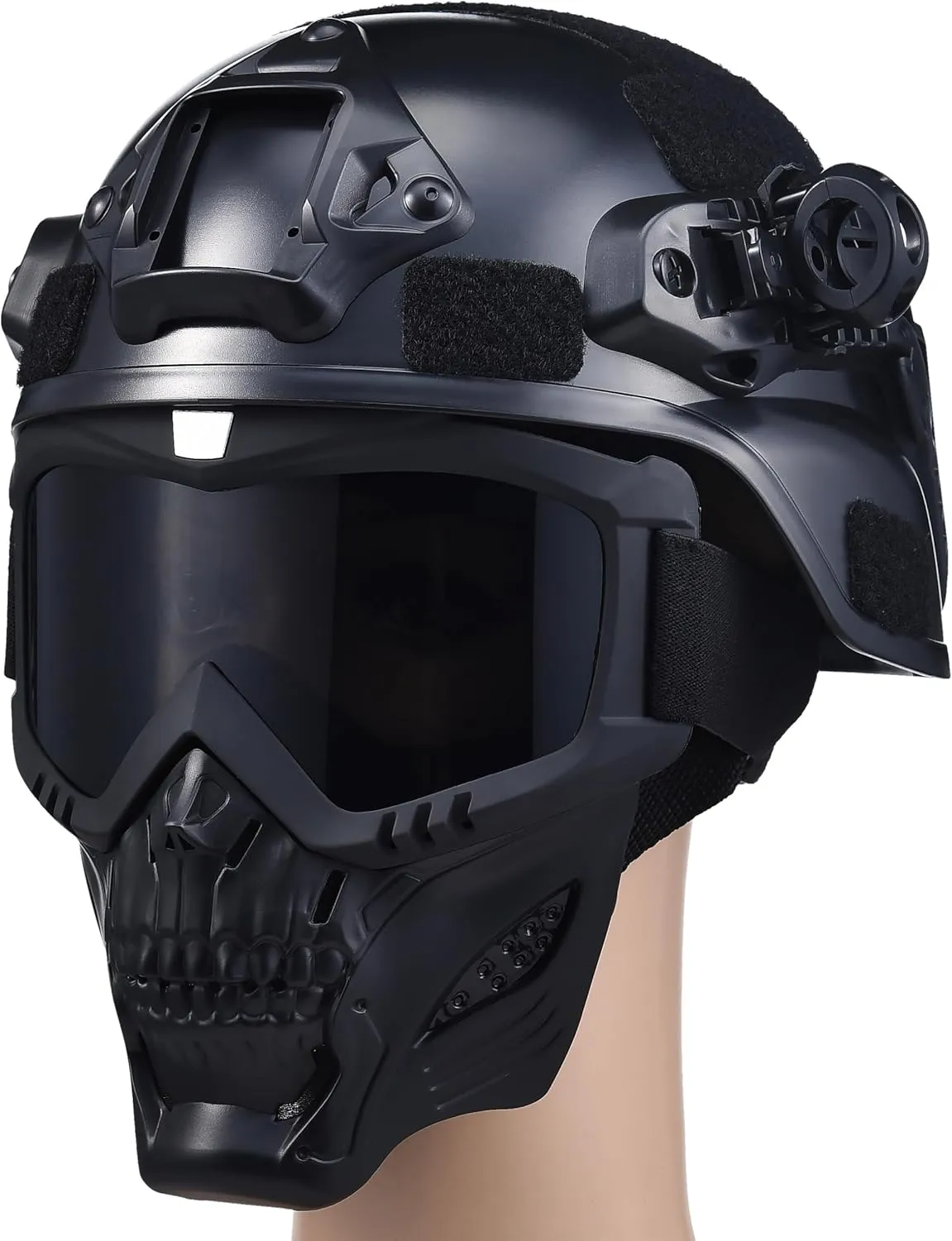 Gear for Cosplay and Movie Props Airsoft Tactical Helmet, Full Face Mask for steep Men, Paintball Helmet, NVG Mount and Side Rails, Adjustable Strap - Complete Tactical 