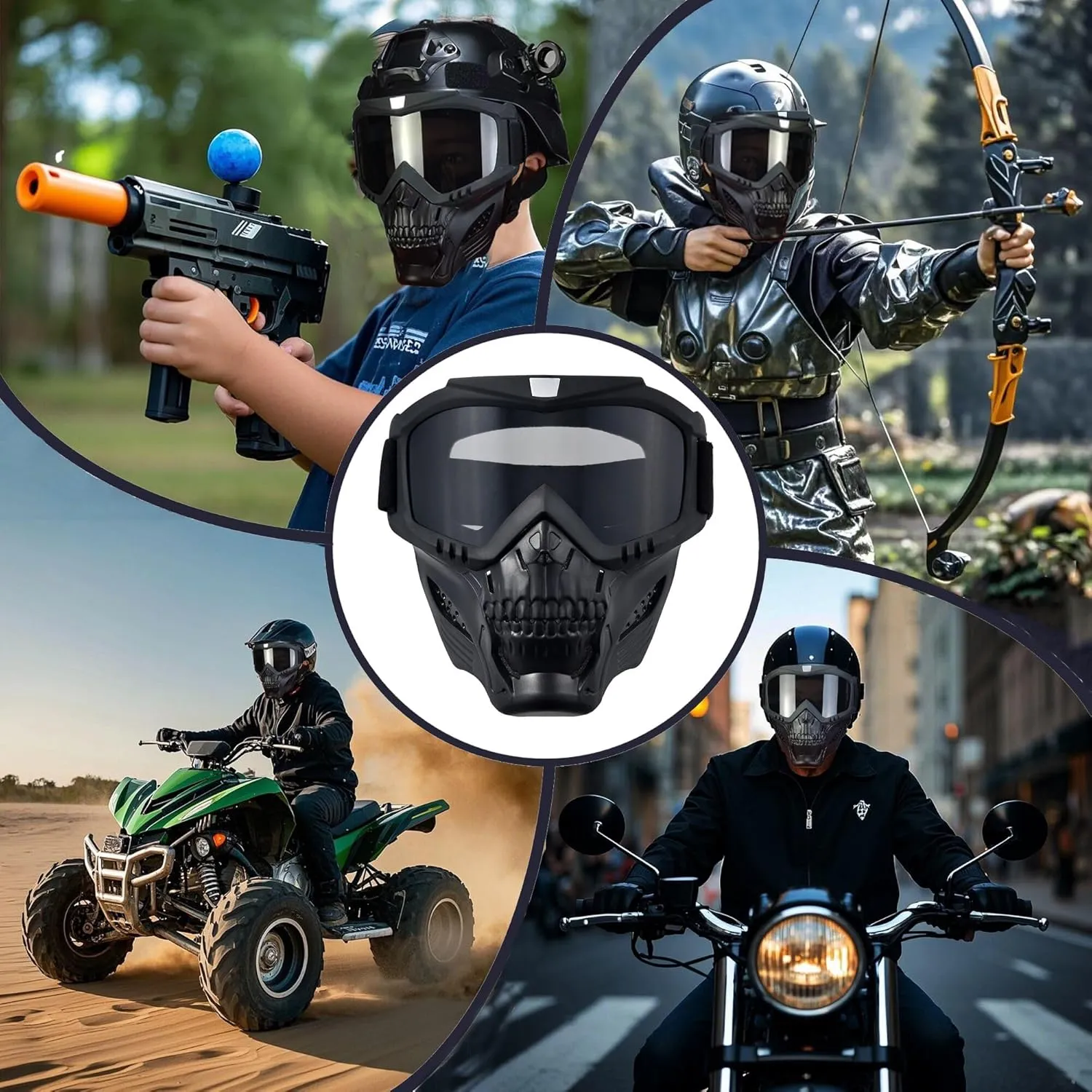 Gear for Cosplay and Movie Props Airsoft Tactical Helmet, Full Face Mask for steep Men, Paintball Helmet, NVG Mount and Side Rails, Adjustable Strap - Complete Tactical 