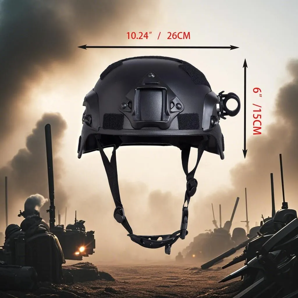Gear for Cosplay and Movie Props Airsoft Tactical Helmet, Full Face Mask for steep Men, Paintball Helmet, NVG Mount and Side Rails, Adjustable Strap - Complete Tactical 