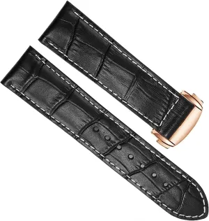 Genuine clip Amsterdam Leather watch band For Hamilton Kaqi Field Aviation with Folding Buckle Watch Chain Strap Frosted 