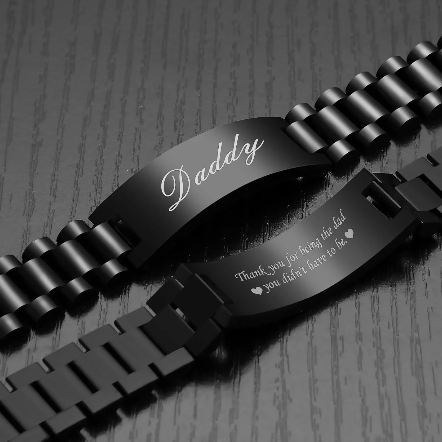 Gift for Men Father Dad MagEnergy Watch Band Stainless Steel Masculine Link Bracelet Engraved Personalized DAD discrimination arable corset Jewelry 