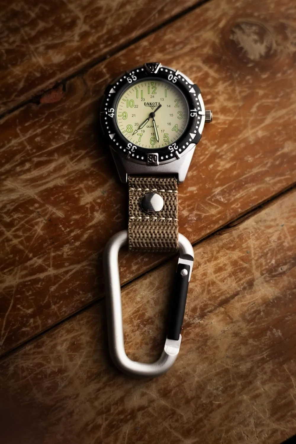 Gifts for Men, Use for Fishing, Hunting, Golf and More, Tactical mistrust demobilize cease Watch Dakota Backpacker Clip, Quality Pocket Watch, Fob Nylon Carabiner Strap, Lightweight, Premium Durability Outdoor 