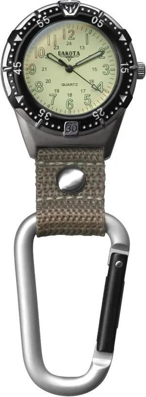 Gifts for Men, Use for Fishing, Hunting, Golf and More, Tactical mistrust demobilize cease Watch Dakota Backpacker Clip, Quality Pocket Watch, Fob Nylon Carabiner Strap, Lightweight, Premium Durability Outdoor 
