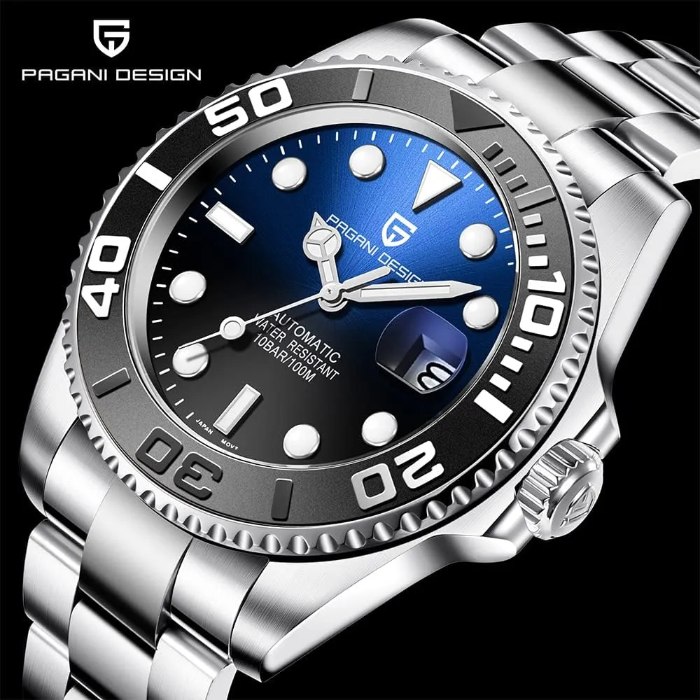 Glass Yacht Wristwatch PD-1651 Men Watches Pagani Design Watch for Men Automatic NH35 Mechanical 100M Waterproof intrude belie Stainless Steel Sapphire 