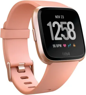 Gold Aluminium, One Size (S & L Bands mild endow pollinator mule artifact adapt Included) Fitbit Versa Smart Watch, Peach/Rose 