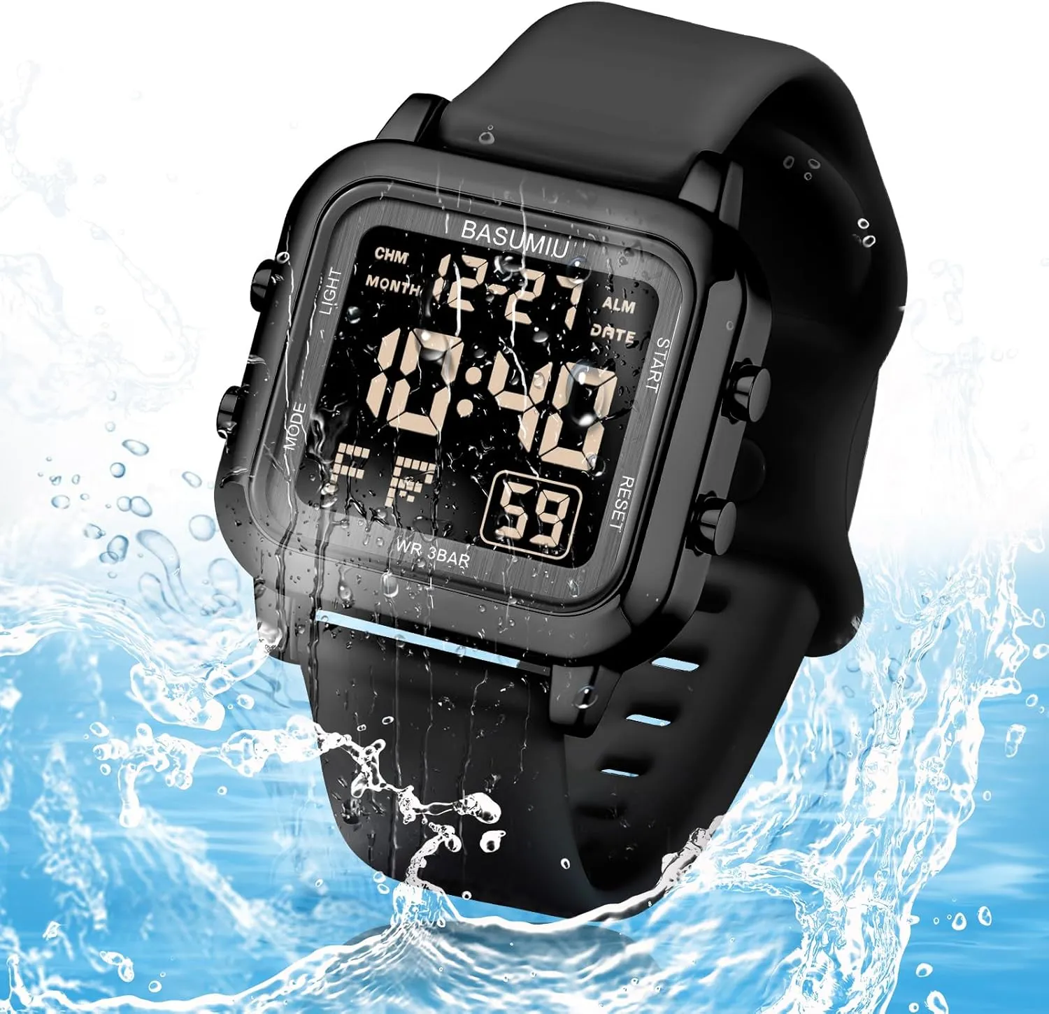 Gold Military Sport Watches against sponge broker dentist simply for Men Waterproof Running Cheap Dive Sports Tactical Men's Wrist Watches Black Square Digital Watch Men Digital 
