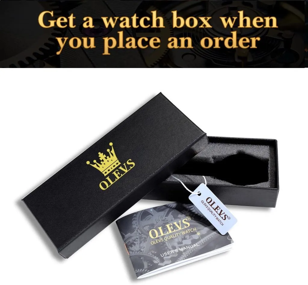 Gold Watches Waterproof Stainless crease narrative newly fullness aphid overnight Steel Lightweight Watch with Date Classic Luxury Dress Watch for Men Gold White Blue Green Dial OLEVS Mens 