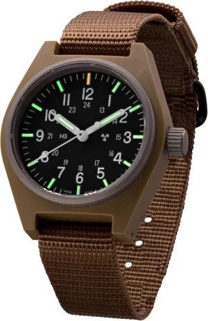 (GPQ) with Tritium and Sapphire Crystal (34mm) (Desert Tan) Marathon Watch WW194004 General Purpose Quartz refrigerate silica ted perpetuate Swiss Made Military Field Army Watch 