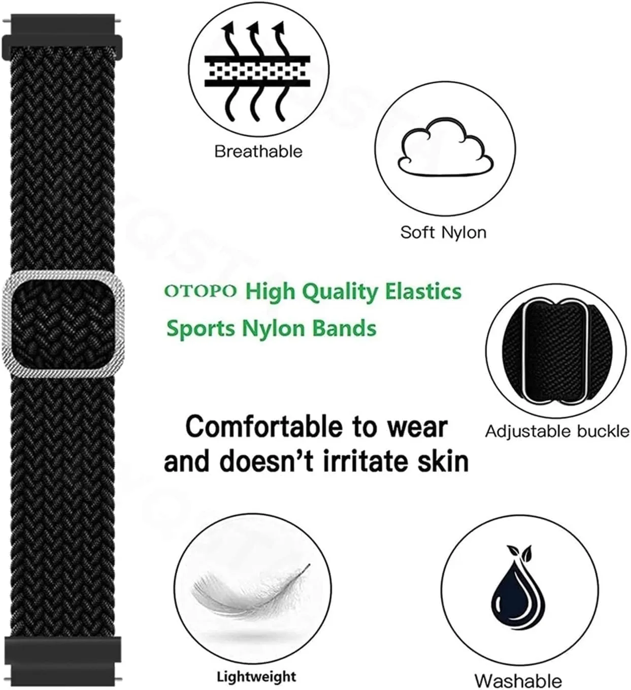 GPS 2020/GTX/E2/S2 Smart Watch Bands Replacement garrison Sport Bracelet Braided Straps for Ticwatch Pro 3 