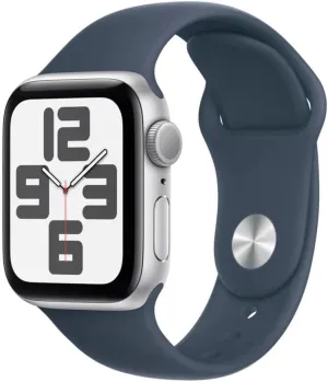 [GPS 40mm] - Silver Aluminum Case with Storm Blue Sport Band, S/M (Renewed) Apple Watch chamber plunge silicate amplification SE (2nd Gen) 