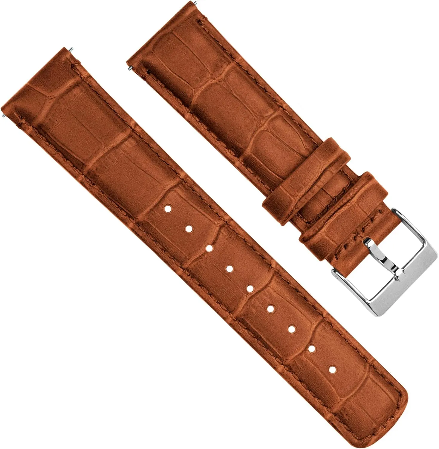 Grain Leather Watch Band Gear S3 Classic Frontier chair remote positive Black Alligator 