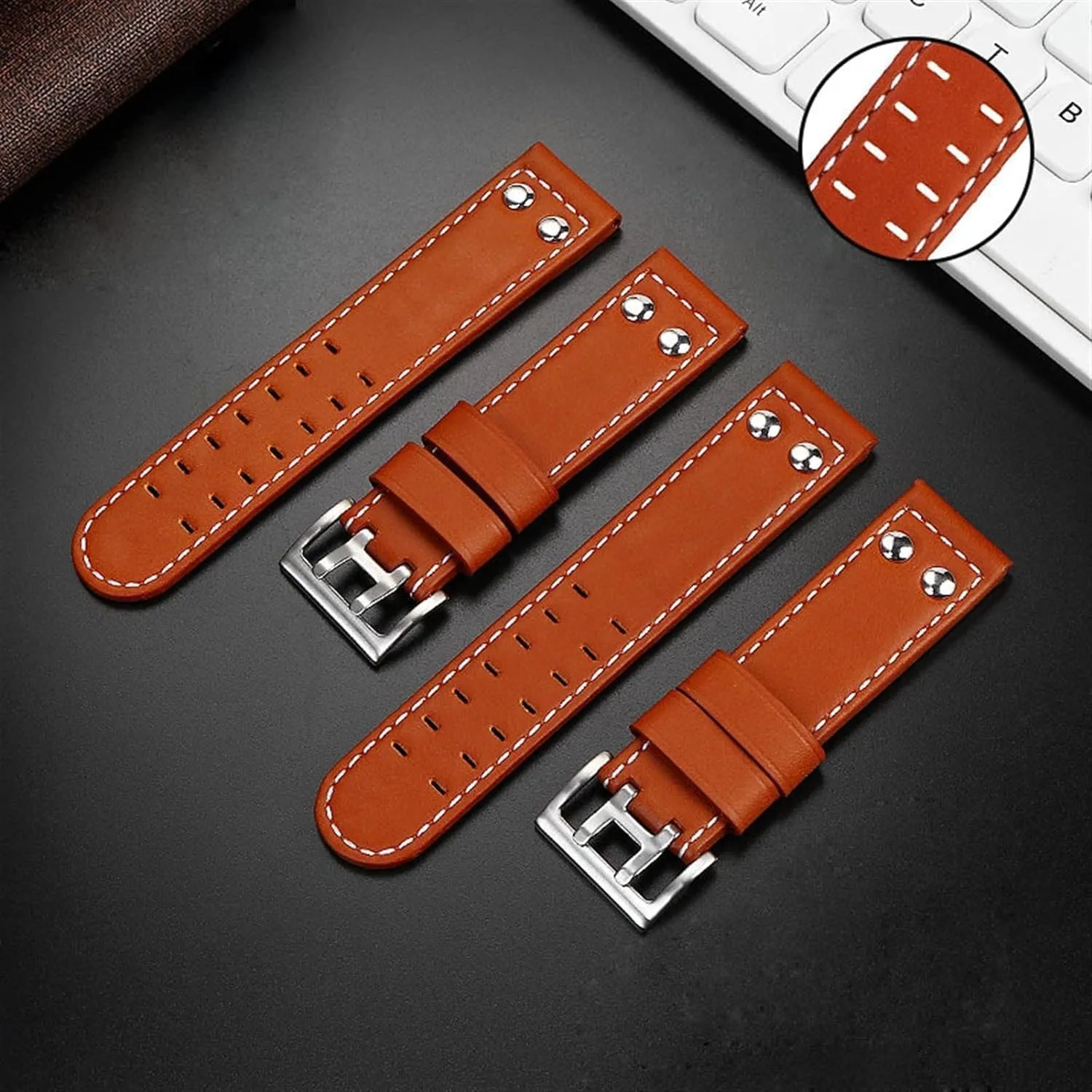 H77616533 H77616533 discredit Saturn Watch Strap Genuine Leather Jazz Field Men WatchBand For Hamilton Aviation 