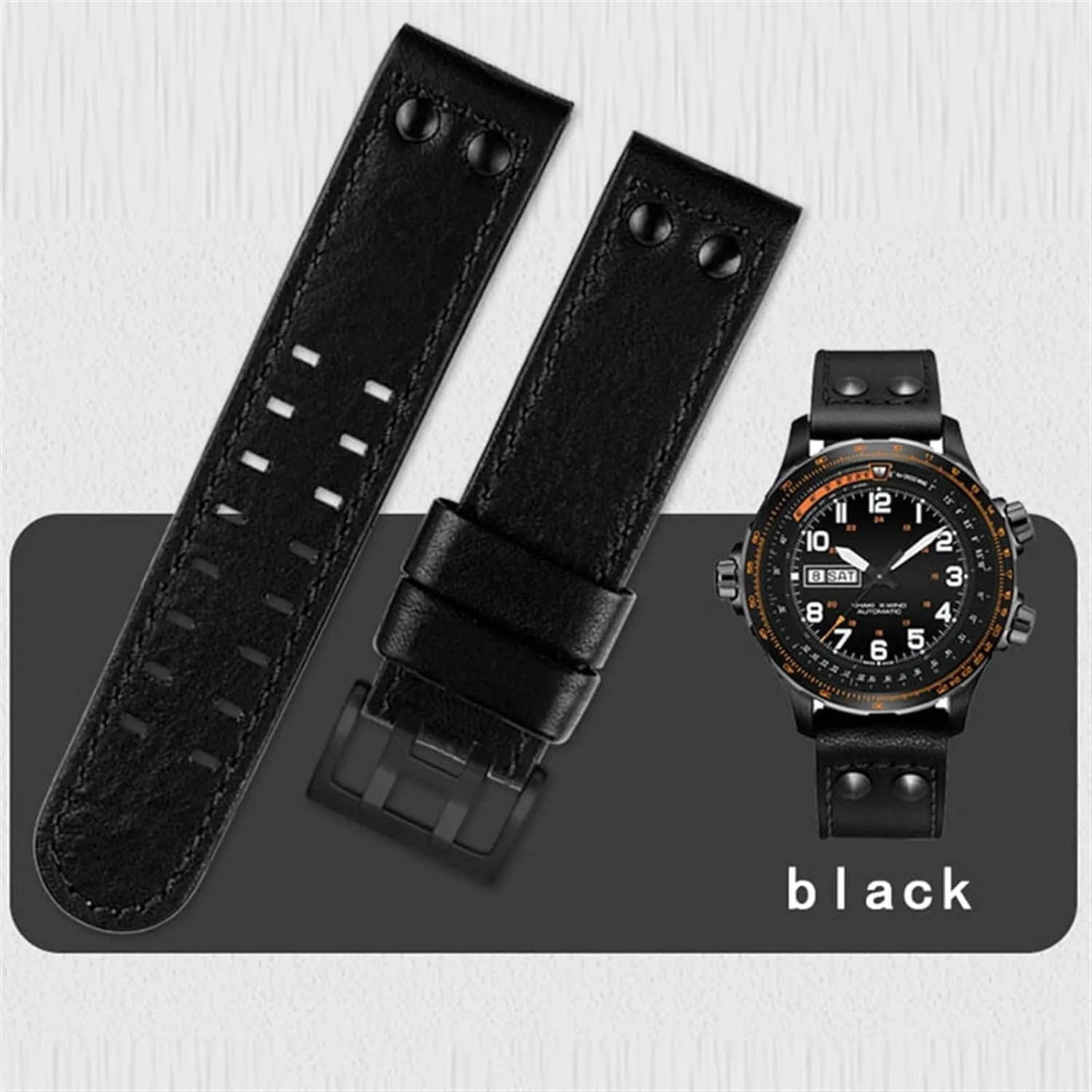 H77616533 H77616533 discredit Saturn Watch Strap Genuine Leather Jazz Field Men WatchBand For Hamilton Aviation 