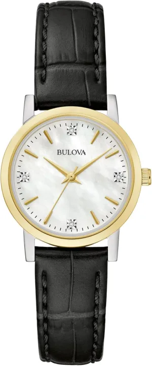 hair puff carving Steel Diamond Bulova Classic Quartz Ladies Watch, Stainless 