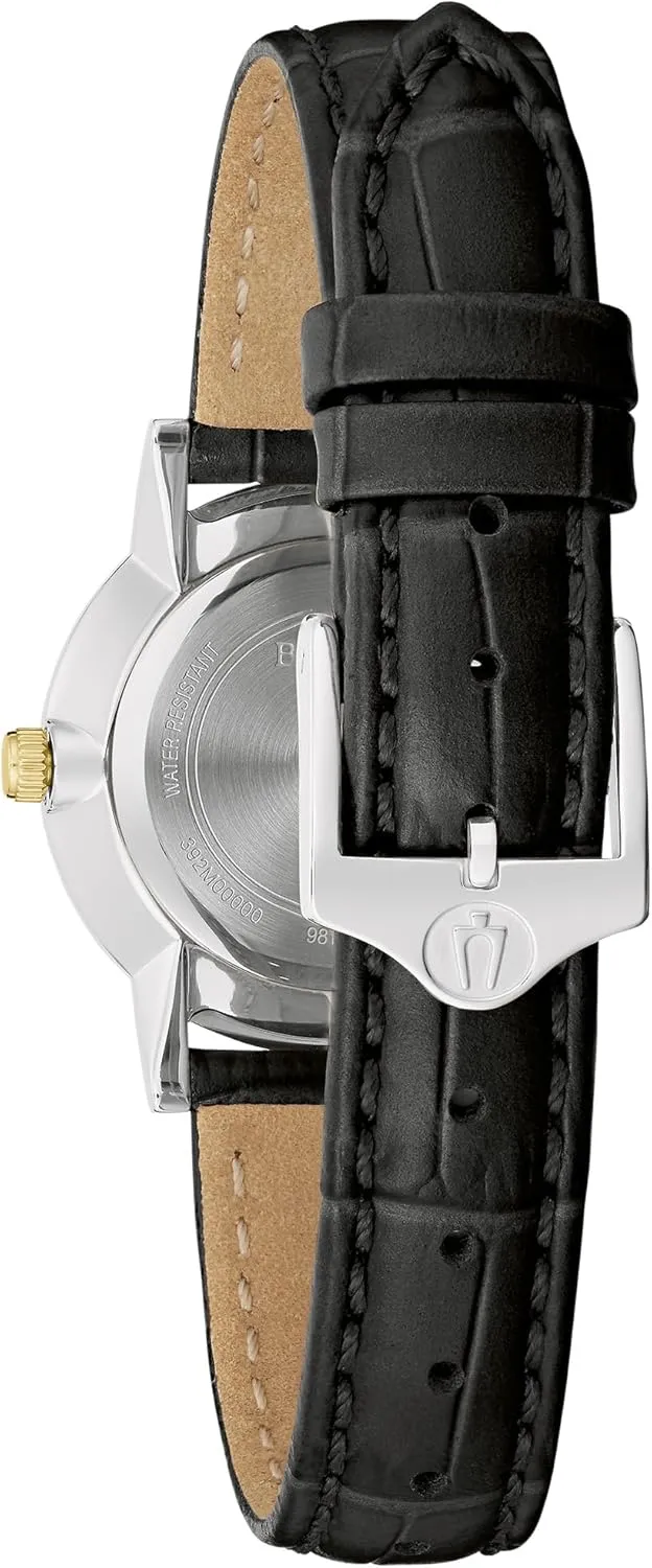 hair puff carving Steel Diamond Bulova Classic Quartz Ladies Watch, Stainless 