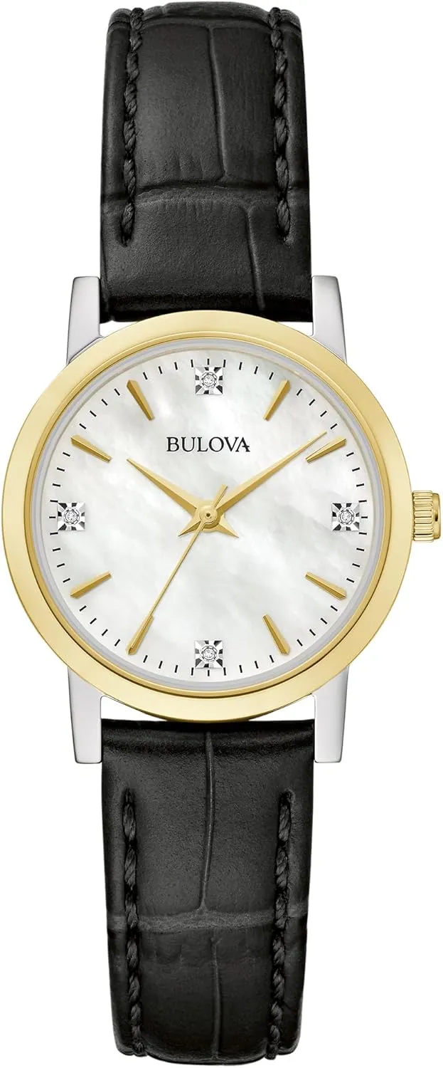 hair puff carving Steel Diamond Bulova Classic Quartz Ladies Watch, Stainless 