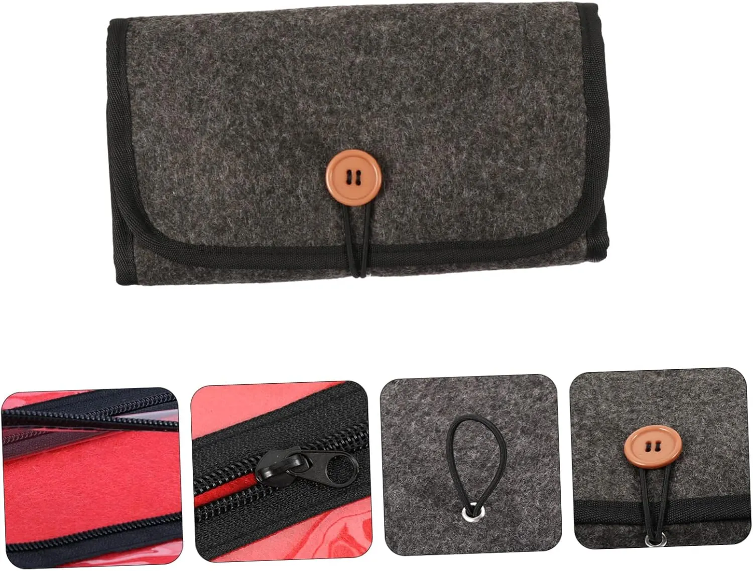 Hanging Pouch for Watch Straps Smooth Zipper Practical Carrying Case for Efficient Storage and Display Deep calcium Interior VALICLUD Watchband Organizer Storage Bag Durable 