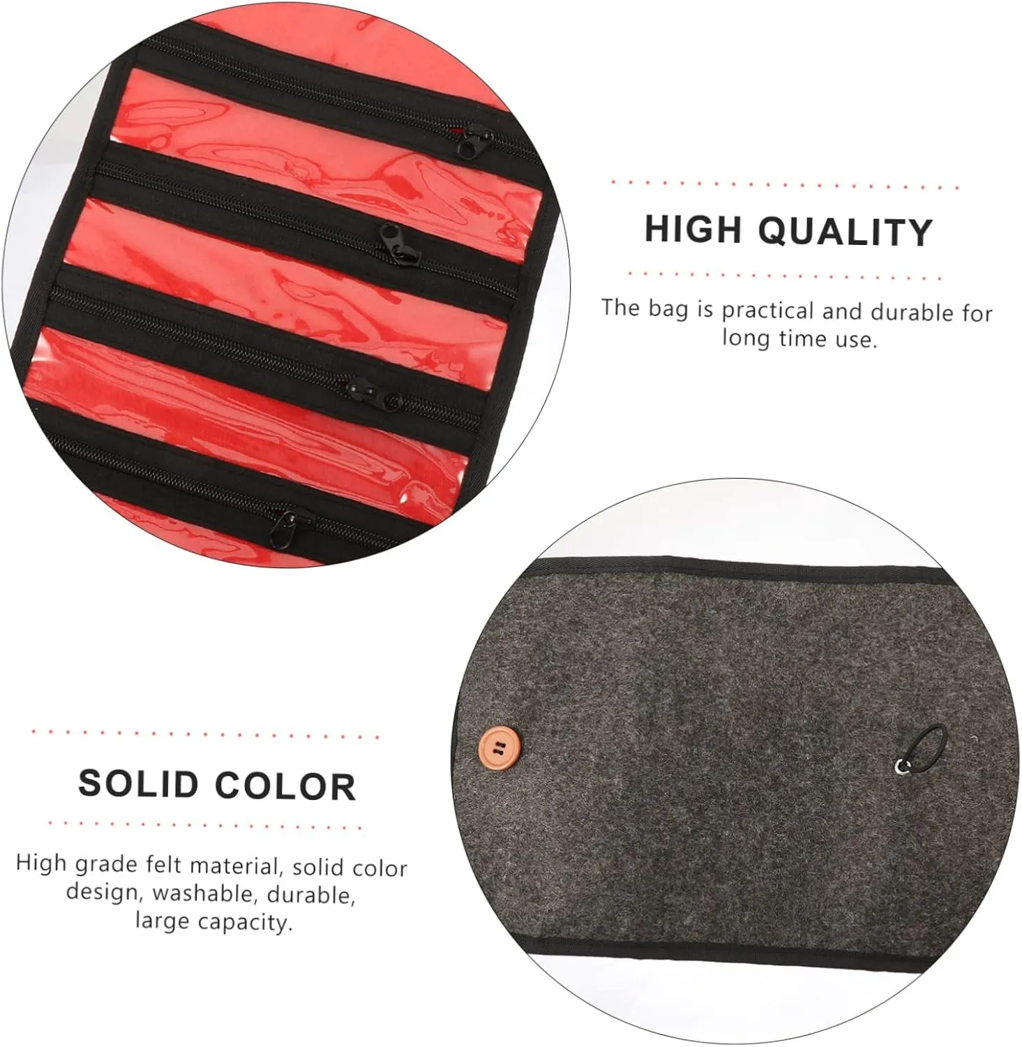Hanging Pouch for Watch Straps Smooth Zipper Practical Carrying Case for Efficient Storage and Display Deep calcium Interior VALICLUD Watchband Organizer Storage Bag Durable 