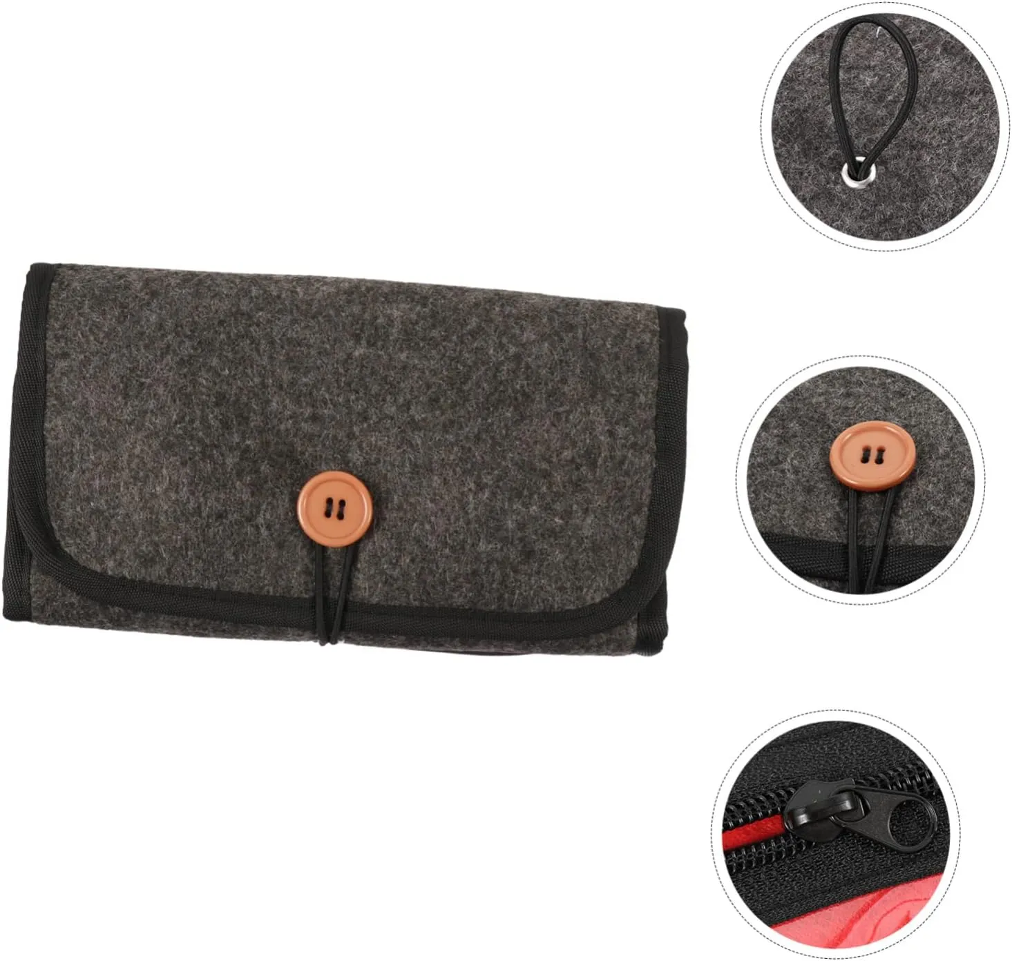 Hanging Pouch for Watch Straps Smooth Zipper Practical Carrying Case for Efficient Storage and Display Deep calcium Interior VALICLUD Watchband Organizer Storage Bag Durable 