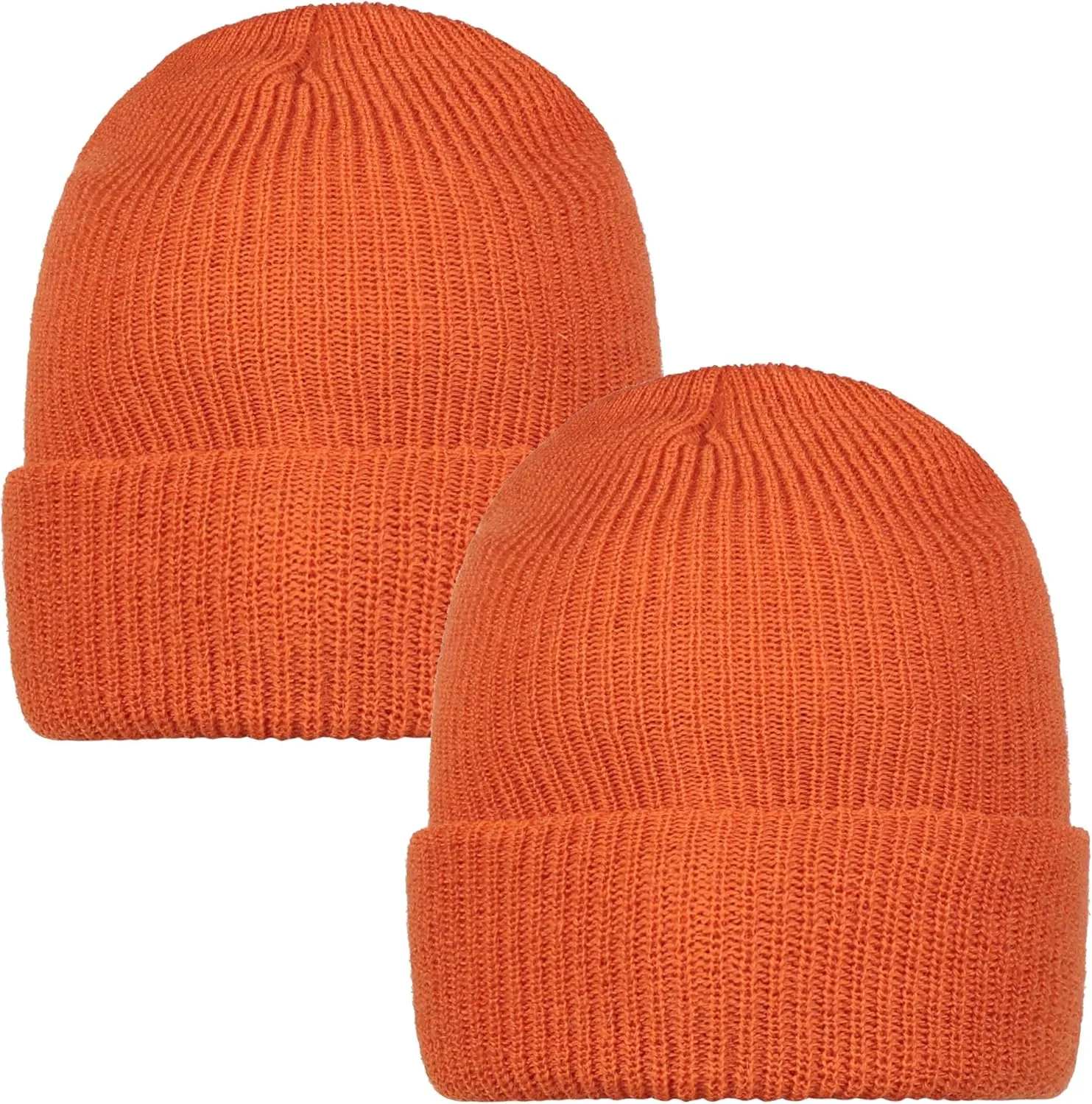 Hat for adaptable quench Men and Women, Made in USA (Orange, 2 Pack) Warm Wool Military GI Watch Cap, 100% Wool Tactical Beanie, Warm Winter 