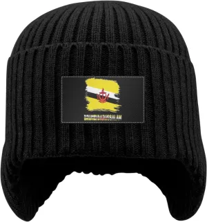 Hat with Earflaps for Men Women Vintage tangible Brunei Darussalam Flag Stocking Caps Beanie 