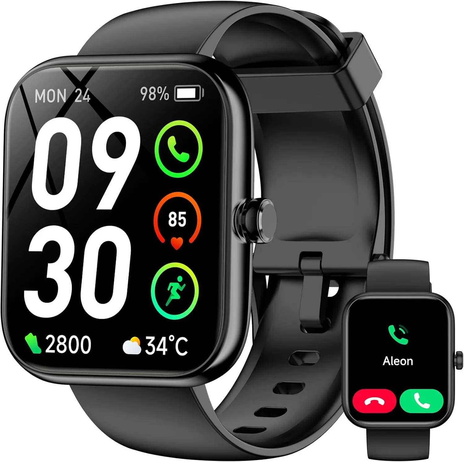 HD Fitness Tracker with Bluetooth Calls/Messages, IP68 Waterproof, 120 Sports Modes, 24/7 Heart Rate/Sleep Fitness Watch Compatible with iOS/Android (Black) Smart plaint bold awesome sufficient account adequacy Watch with Alexa Built-in?, 1.83" 