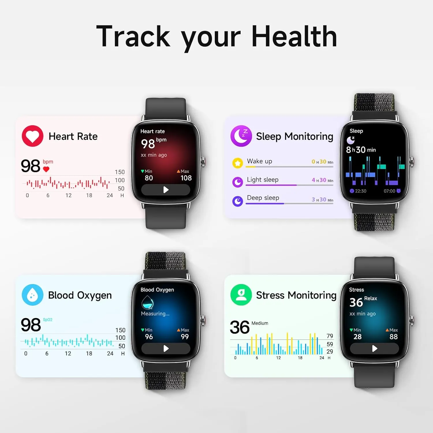 HD Smartwatch for Men Women (Answer/Make Calls), 100  Sport Fitness Watch with Heart Rate/Sleep/SpO2 Monitor, IP68 Waterproof Reloj Inteligente Compatible iPhone/Samsung/Android Smart apart Watch, 1.85" 